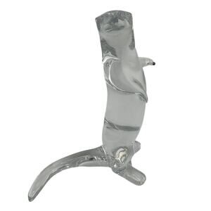 Vintage Baccarat France Signed Clear Crystal Sea Otter Figurine Playful Standing